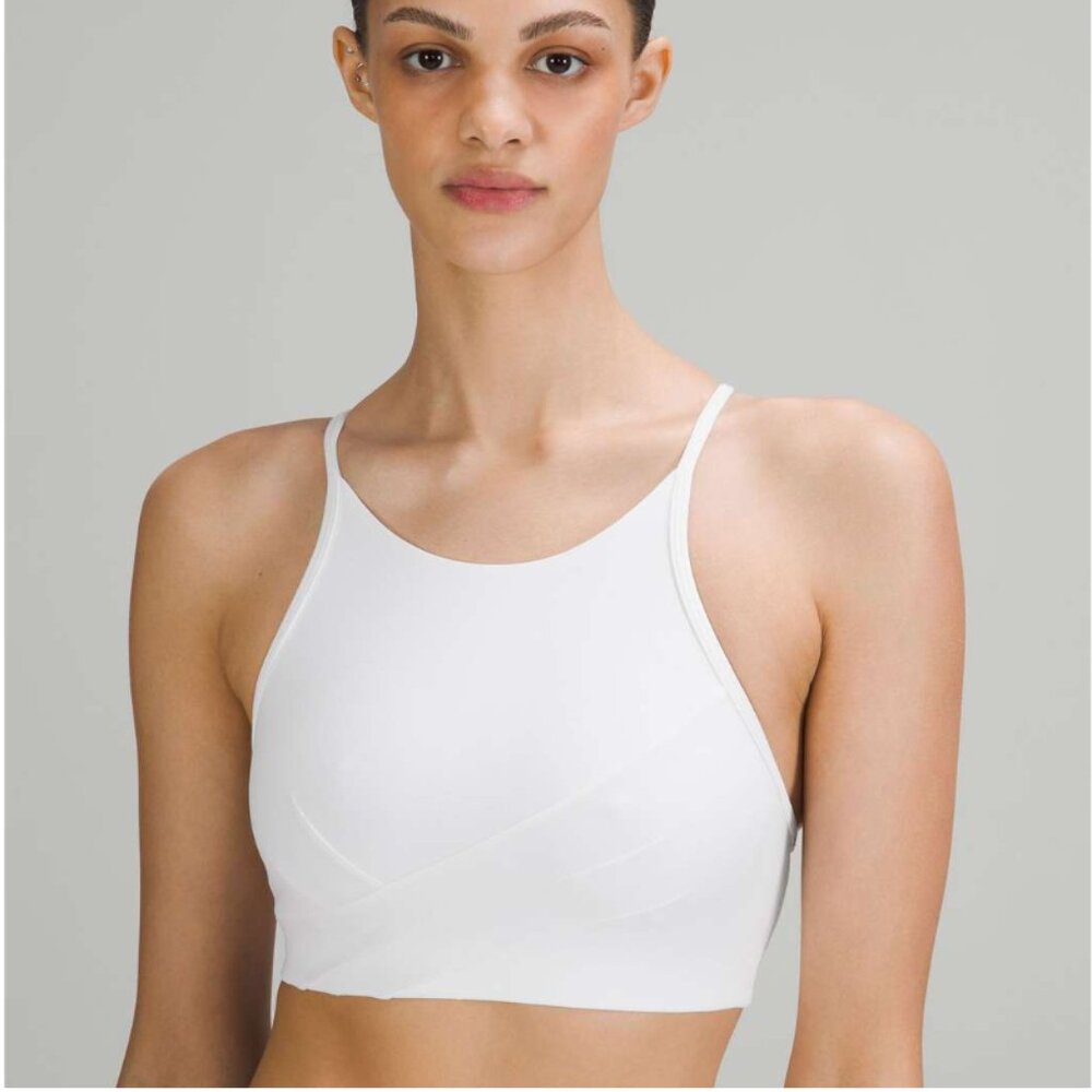 Lululemon Flow Y Wrap-Front High-Neck Bra *Light Support, B/C Cup Orange Flash - Picture 5 of 6